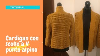 Cardigan scollo a V punto Alpino [upl. by Eintruok]