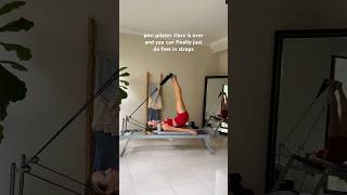 Feet In Straps On Reformer Pilates Workout  Strengthen  Stretch reformerpilates pilates stretch [upl. by Harimas]