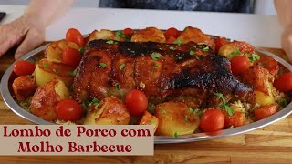 LOMBO DE PORCO ASSADO COM MOLHO BARBECUERECEITA DELICIOSA PARA O NATAL [upl. by Ahsenyt]