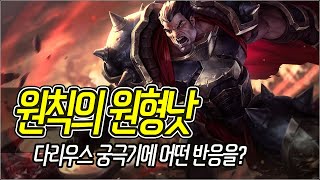 메카실험실 LOL  원칙의 원형낫은 다리우스 궁극기에 어떤 반응을 [upl. by Ellatsirhc]