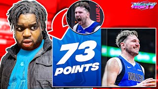 Lakers Fan Reacts To Luka Doncic 73 POINTS MAVERICKS at HAWKS  January 26 2024 [upl. by Ayak]