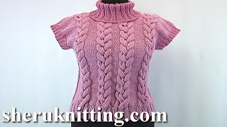 Knitted Cable Vest Tutorial 111 [upl. by Castle]