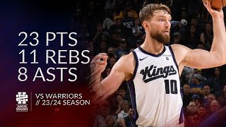 Domantas Sabonis 23 pts 11 rebs 8 asts vs Warriors 2324 season [upl. by Ymmij978]