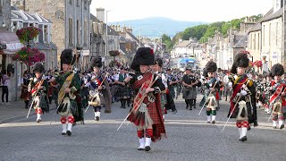 Scotland the Brave by the Massed Bands on the march after the 2019 Dufftown Highland Games in Moray [upl. by Britni]