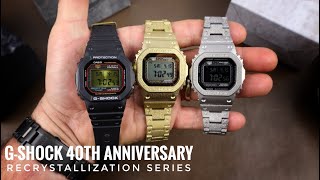 GShock 40th Anniversary Recrystallized Series  Hands On Look At All 3 [upl. by Abraham]