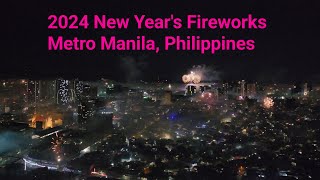 Happy New Year 2024 Roofdeck View of Metro Manila Fireworks [upl. by Friedlander]