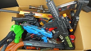 Box of Toy Guns  Weapon Collection Nerf Guns and Assault Rifles [upl. by Snider]