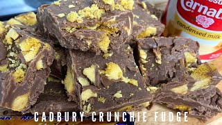 CADBURY CRUNCHIE FUDGE  Easy fudge recipe with condensed milk  The Geeky Baker [upl. by Enoed797]