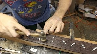 Guitar Build  Part 10  Inlaying the fretboard [upl. by Bergess]