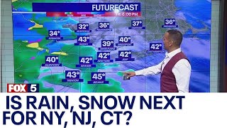 NYC weather Is rain snow next for NY NJ CT [upl. by Yrtua]