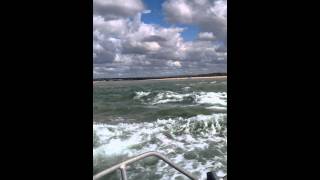 Noosa Bar Crossing Return from Offshore at Low Tide in a Clark Boat [upl. by Niela41]