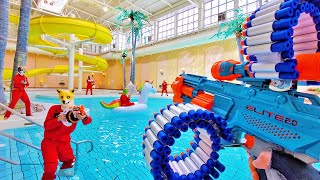 Nerf War  Water Park amp SPA Battle Nerf First Person Shooter [upl. by Augustina330]