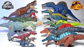 Tyrannosaurids vs Spinosaurids Jurassic World Dinosaurs Collection TRex Spinosaurus Irritator [upl. by Hepsiba]