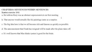 Syntax Chapter 8 Sentences within sentences [upl. by Mcintyre23]