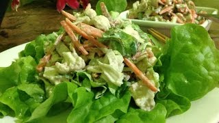 Gemischter Endiviensalat mit Erdnussdressing  Rohes Hauptgericht [upl. by Yreffej970]