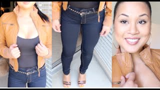 OUTFIT OF THE DAY  Leather amp Skinny Jeans w Strappy Heels [upl. by Lewendal]