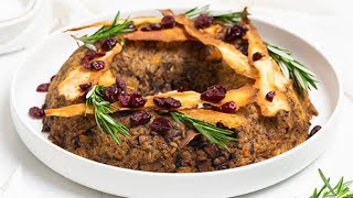 Vegan Nut Roast Recipe with Candied Parsnip Crisps [upl. by Nhguav]