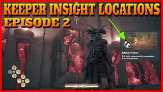 Assassins Creed Odyssey Fate of Atlantis  All Keepers Insights Locations in Episode 2 [upl. by Stanislaus702]