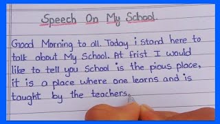 Speech On My School in English  Powerlift Essay Writing  Speech On My School  My School [upl. by Ahsocin248]