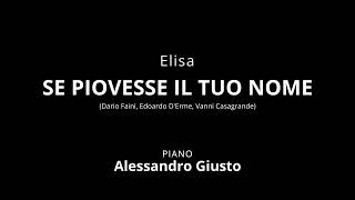 Elisa SE PIOVESSE IL TUO NOME  Piano Instrumental Karaoke [upl. by Brnaba]