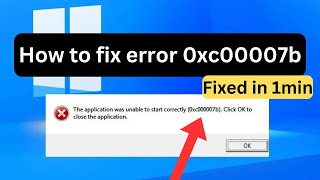 How to fix error 0xc00007b on windows  Application error 0xc00007b  New Trick [upl. by Parhe]