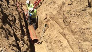 Haunching Using Pneumatic Earth Tamper on 12 inch Vitrified Clay Pipe [upl. by Pierre]