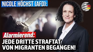 Alarmierend Jede dritte Straftat von Migranten begangen  Ein Kommentar von Nicole Höchst AfD [upl. by Eisenhart248]