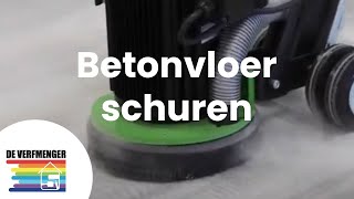 Betonvloer schuren Hoe schuur je een betonvloer  De Verfmenger [upl. by Nahk]