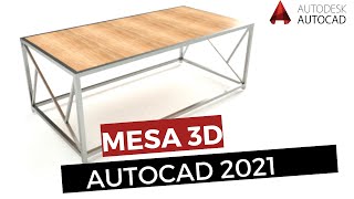 Como dibujar una mesa 3D en Autocad Autocad 2021 [upl. by Euqinwahs]