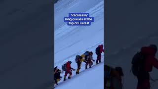 Shocking footage shows recklessly long queues at top of Everest [upl. by Hayton]