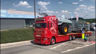 Truckshow Ciney 2023 arrivals truckspotting Scania V8 sound [upl. by Meaghan]