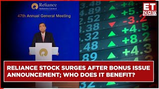 RIL AGM 2024 Reliance Shareholders To Get 11 Bonus Your Money Will Double  Reliance Stock Surge [upl. by Nojid]