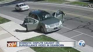 Domestic dispute caught on surveillance video in Dearborn [upl. by Stinson722]