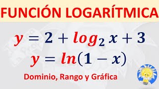 📉 FUNCIÓN LOGARÍTMICA Gráfica Dominio y Rango  Juliana la Profe [upl. by Inait]