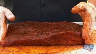 Injecting Brisket  BBQ Pitmasters [upl. by Ameg851]