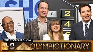 Olympictionary with Kelly Clarkson Peyton Manning and Mike Tirico  The Tonight Show [upl. by Yunfei]