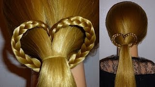 Herz Zopf Frisur für mittellange Haare flechten für jeden Anlass Heart Braid Tutorial Peinados [upl. by Nomal]