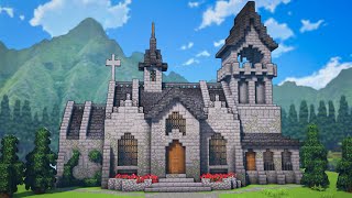 Minecraft How To Build A Medieval Church  Tutorial [upl. by Biondo]