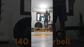 140 kg Barbell Deadlift amp 48 kg Hardstyle Kettlebell Swings round 3 [upl. by Chesna58]