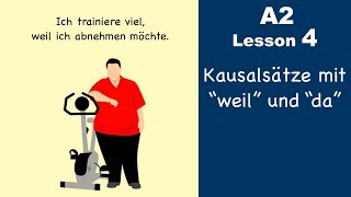 Learn German  Kausalsatz  Nebensatz  weil da vs denn  German for beginners  A2  Lesson 4 [upl. by Zonnya]