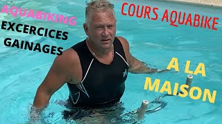 Cours Aquabike dominante abdo à la maison [upl. by Nnalorac]