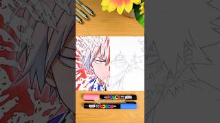 Drawing Todoroki shoto Vs Dabi  from My hero academia  Part 1 shorts drawing myheroacademia [upl. by Ydnirb90]