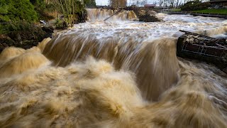 Raging Flood pouring over Tumwater Falls  Nikon Z9 Slow Motion Video [upl. by Elamef]