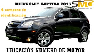 Número de Motor y chasis Chevrolet CAPTIVA Modelo 2013  Números de identificación Chevrolet Captiva [upl. by Carbone]