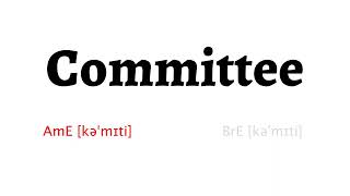 How to Pronounce committee in American English and British English [upl. by Manuela]