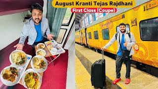 Upgraded Tejas Rajdhani First Class coupe mein 5star service Unlimited IRCTC food Indian Railways [upl. by Brittain595]