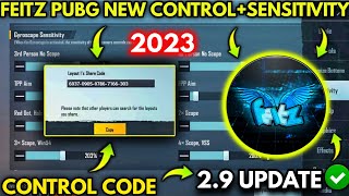 2023 Feitz Pubg New 29 Sensitivity Settings Feitz Pubg Control Code  PUBG MOBILE [upl. by Marin]