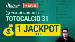 🔴 LIVE Ore 18 Totocalcio 💰 JACKPOT 103K e questa volta qualcuno lo prende [upl. by Suhsoj]