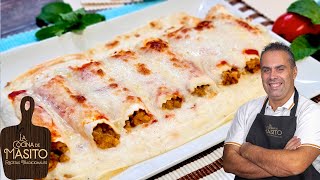 CANELONES DE POLLO EXPRÉS sin complicaciones y con un sabor brutal Receta fácil y rica [upl. by Jaquith]