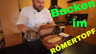 🍞 Brot backen im Römertopf 🍞 XL Version [upl. by Cchaddie867]